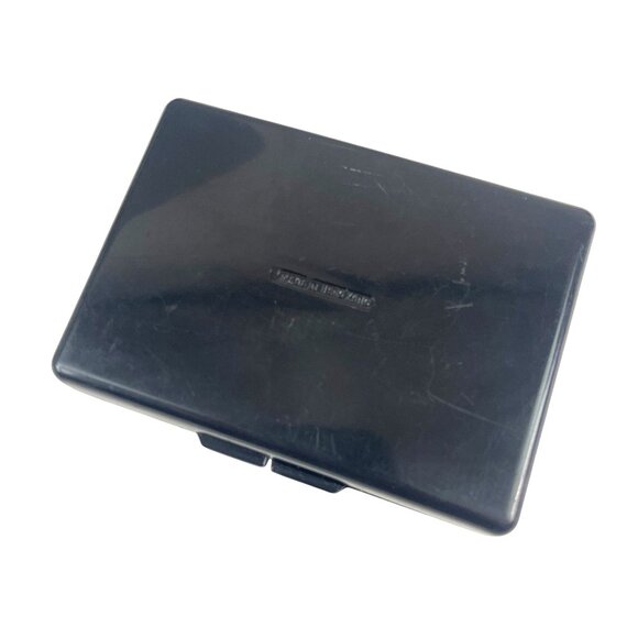 Vintage Black Lacquered Floral Compact Hong Kong With Mirror For Jewelry Trinket - Picture 6 of 9